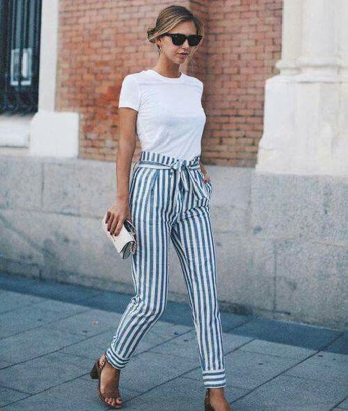 This is cute. In need of a great fitting basic white tee and I love the idea of pants with a bow belt.