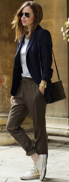 Layer a blazer over your most casual pieces for an instant workwear outfit.